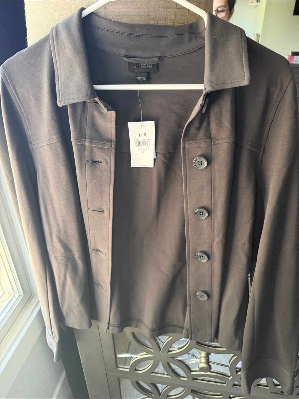 J. Jill Taupe Button-Front Jacket - Picture 2 of 6